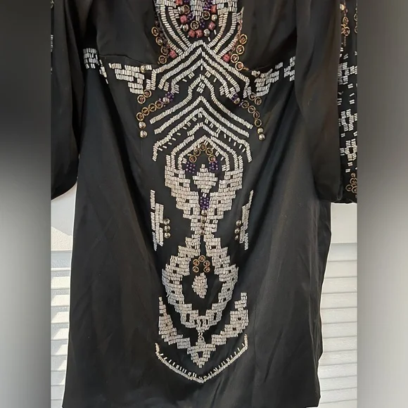 Nanette Lepor Silk Beaded Sleeved Mini Dress - Picture 5 of 13